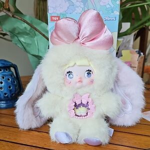 Cute Plush Bunny Doll with Pink Bow
